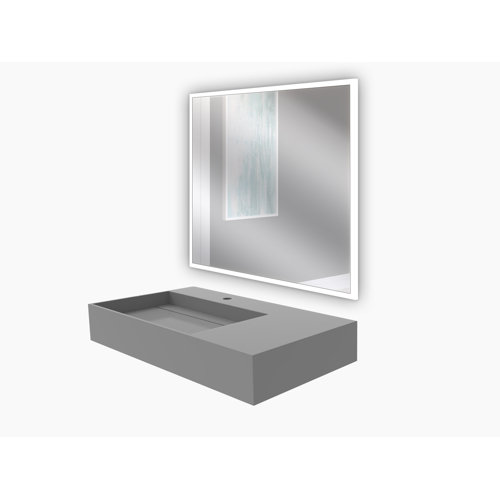 CastelloUSA Juniper 36" Solid Surface Wall Mount Modern Minimalist Left